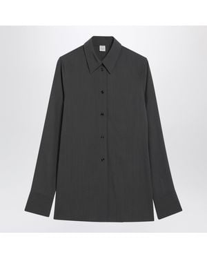 TOTEME Lightweight Viscose And Wool Shirt - Black