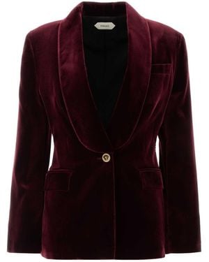 Versace Burgundy Velvet Blazer - Purple