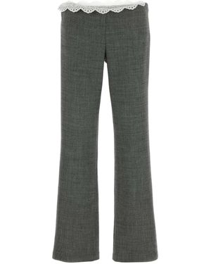 Magda Butrym Gray Stretch Wool Pant