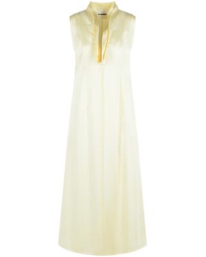 Jil Sander Ivory Acetate And Viscose Dress - White