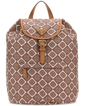 Prada Printed Re-Nylon Backpack - Pink