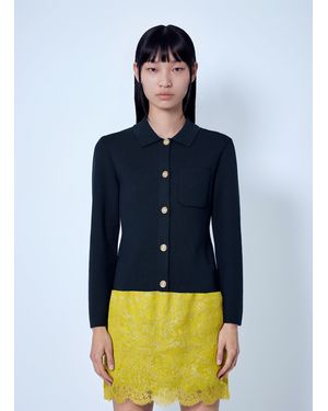 Saint Laurent Wool Polo Cardigan - Blue