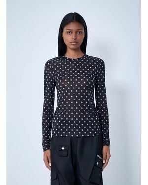 Ganni Printed Sheer Top - Blue