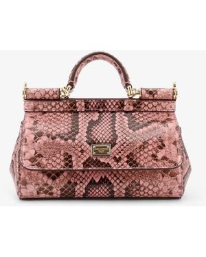 Dolce & Gabbana Dolce & Gabbana Sicily Python Handbag - Red