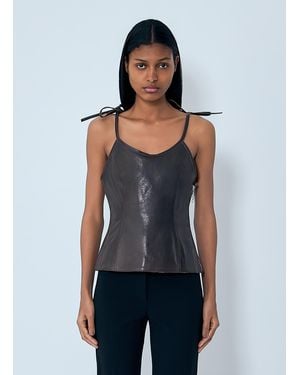 Our Legacy String Leather Tank Top - Blue