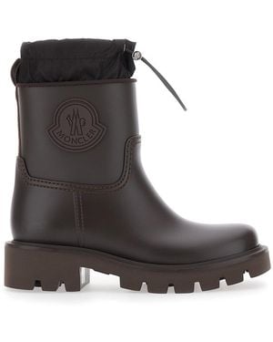 Moncler 'Kickstream' Rain Boots With Logo On The Side And Drawstring Closure - Black