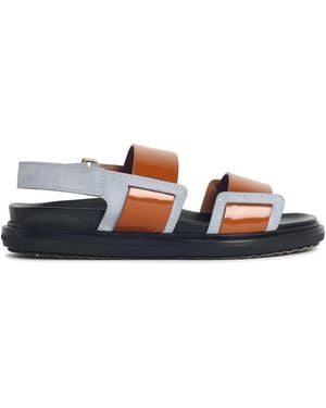 Marni 'Fussbett' Light Leather Sandals - White