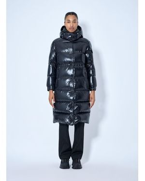 Moncler Cavettaz Hooded Long Down Jacket - Blue