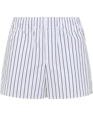 Ami Paris Elasticated Cotton Shorts - Blue