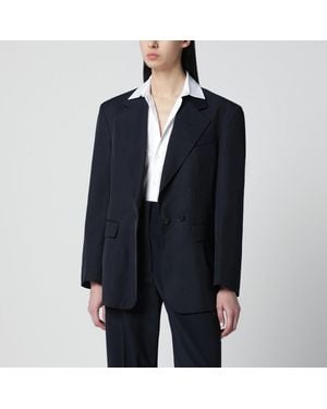P.A.R.O.S.H. Linenblend Singlebreasted Jacket - Blue