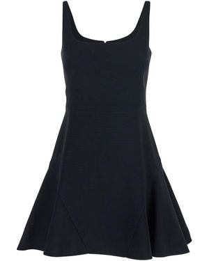 Givenchy Mini Dress With Flared Skirt And Square Neckline - Black