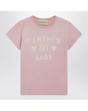 Valentino Panther Lady T-Shirt - Pink