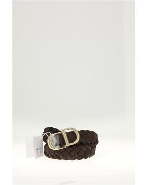 Dior Cd Logo Intrecciato Belt - White