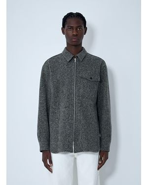 Dries Van Noten Herringbone Zip Jacket - Gray