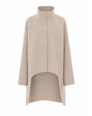 Alaïa Asymmetrical Double Face Coat - Natural