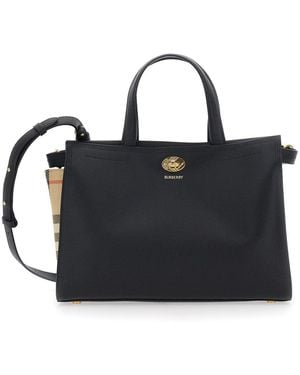 Burberry Cotswolds Check Calfskin Mini Handbag - Black