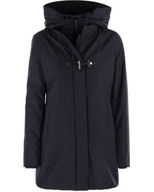 Fay Technical Gabardine Toggle Coat - Blue