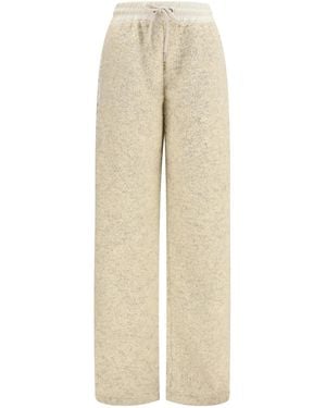 Moncler Teddy-Effect Fleece Sweatpants - Natural