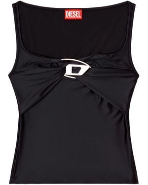 DIESEL T-Amai Nylon Logo Top - Black