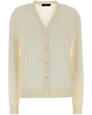 Gucci Ivory Wool Cardigan - Natural