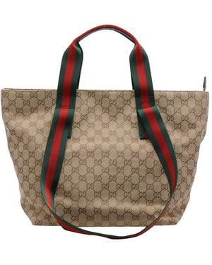 Gucci Small Size Gg Pattern Shopping Bag - Brown