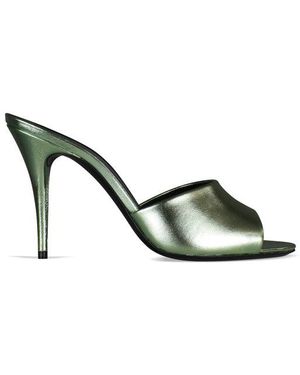Saint Laurent La 16 Mules - Metallic