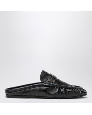 Saint Laurent Le Loafer Mules In Eel Leather In - Black