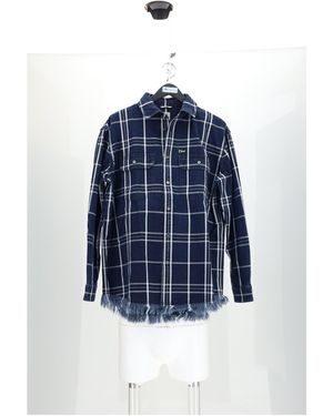 Dior Dior Homme Shirt Check Con Fondo Sfrangiato - Blue