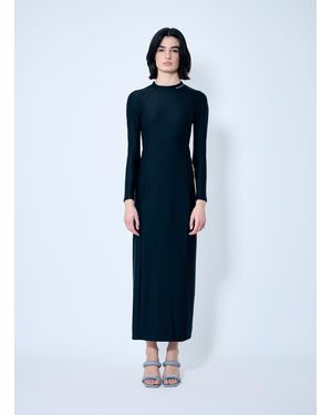 Alexander Wang Ruched Wide V Neck Maxi Dress - Blue