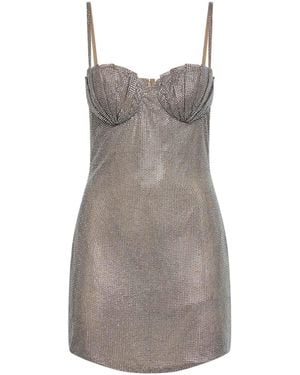 GIUSEPPE DI MORABITO Crystal Bustier Mini Dress - Gray
