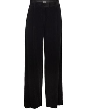 Brunello Cucinelli Wide-Leg Corduroy Pants - Black