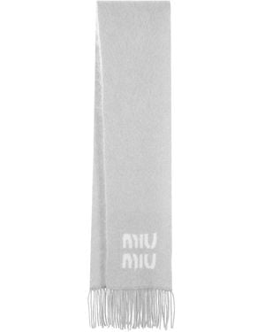 Miu Miu Wool And Mohair Scarf - White