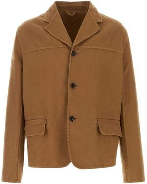 Prada Biscuit Cotton Blazer - Brown