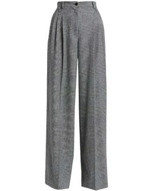 Dolce & Gabbana Dolce & Gabbana Wide-Leg Pleated Pants - Gray