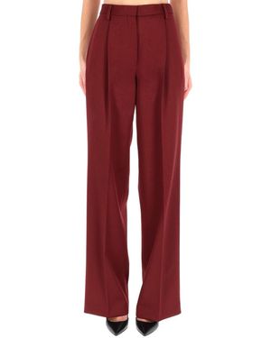 Dries Van Noten Belted Wool Pants - Red