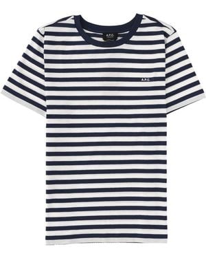 A.P.C. Striped T-Shirt - Blue