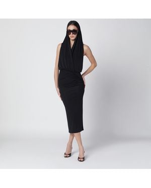 ANDAMANE Annie Hooded Midi Dress - Black