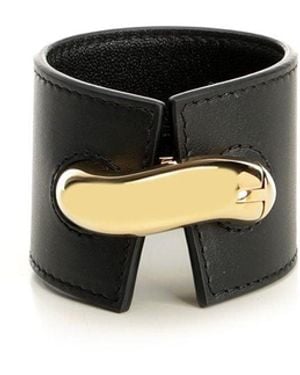 Alaïa Alaïa Torsion Leather Cuff - Metallic