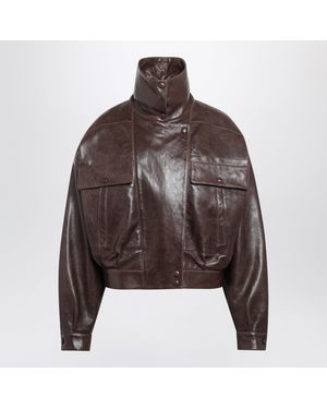 Saint Laurent Lambskin Jacket - Brown
