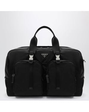 Prada Re-Nylon And Saffiano Travel Bag - Black