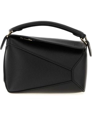 Loewe Leather Mini Puzzle Handbag - Black
