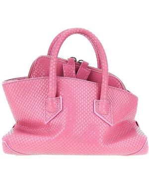 The Attico Leather Mini 'La Passeggiata' Bag - Pink