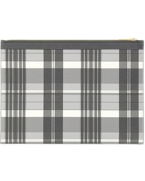 Thom Browne Grainy Leather Pouch - Metallic