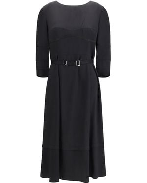 Prada Wool And Silk Midi Dress - Black