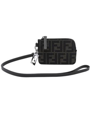 Fendi Ff Jacquard Card Holder - Black