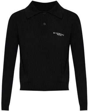 Givenchy Wool And Cashmere Polo Swater - Black