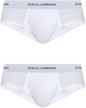Dolce & Gabbana Stretch Jersey Regular-Fit Brando Briefs 2-Pack - White