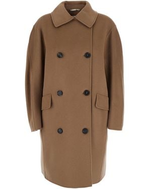 Max Mara 'S Maxmara 'Gioia' Coat With Classic Collar And Dropped Shoulders - Brown