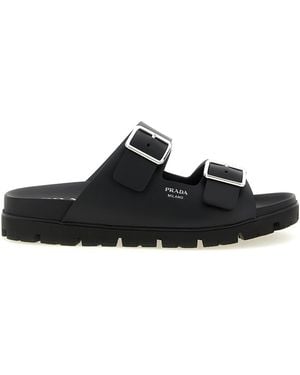 Prada Rubber Slides - Black