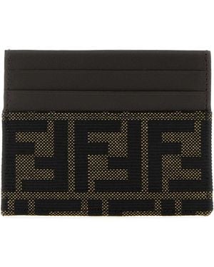 Fendi Jacquard Ff Card Holder - Black